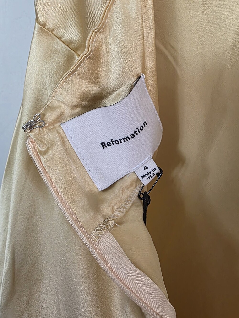 Reformation Daniela Silk Dress Yellow - Picture 5 of 9